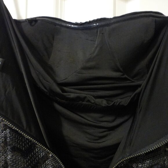 BEBE black sequins strapless peplum party dress - Picture 10 of 12